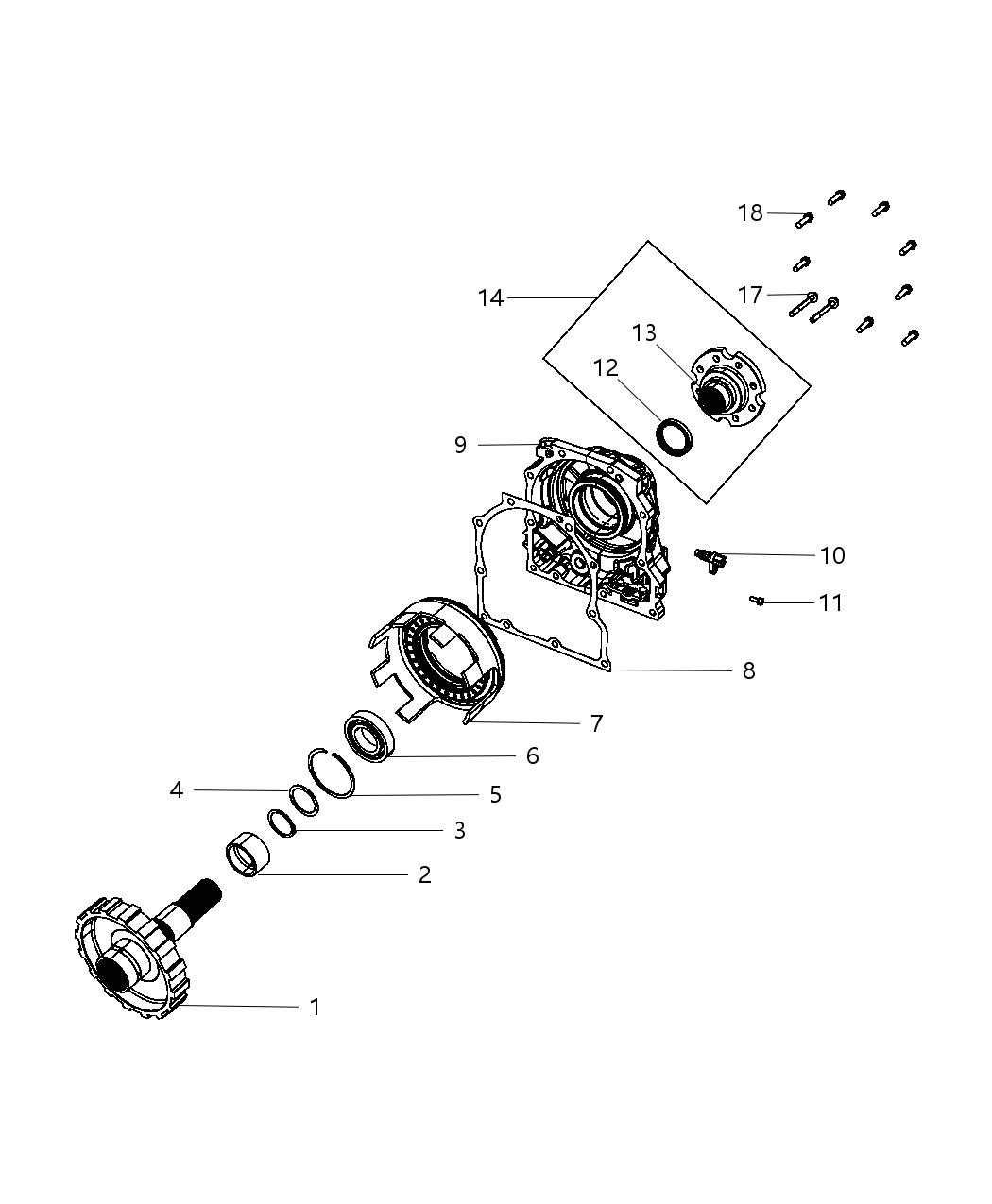 Mopar 68025945AA Nut-Output Shaft