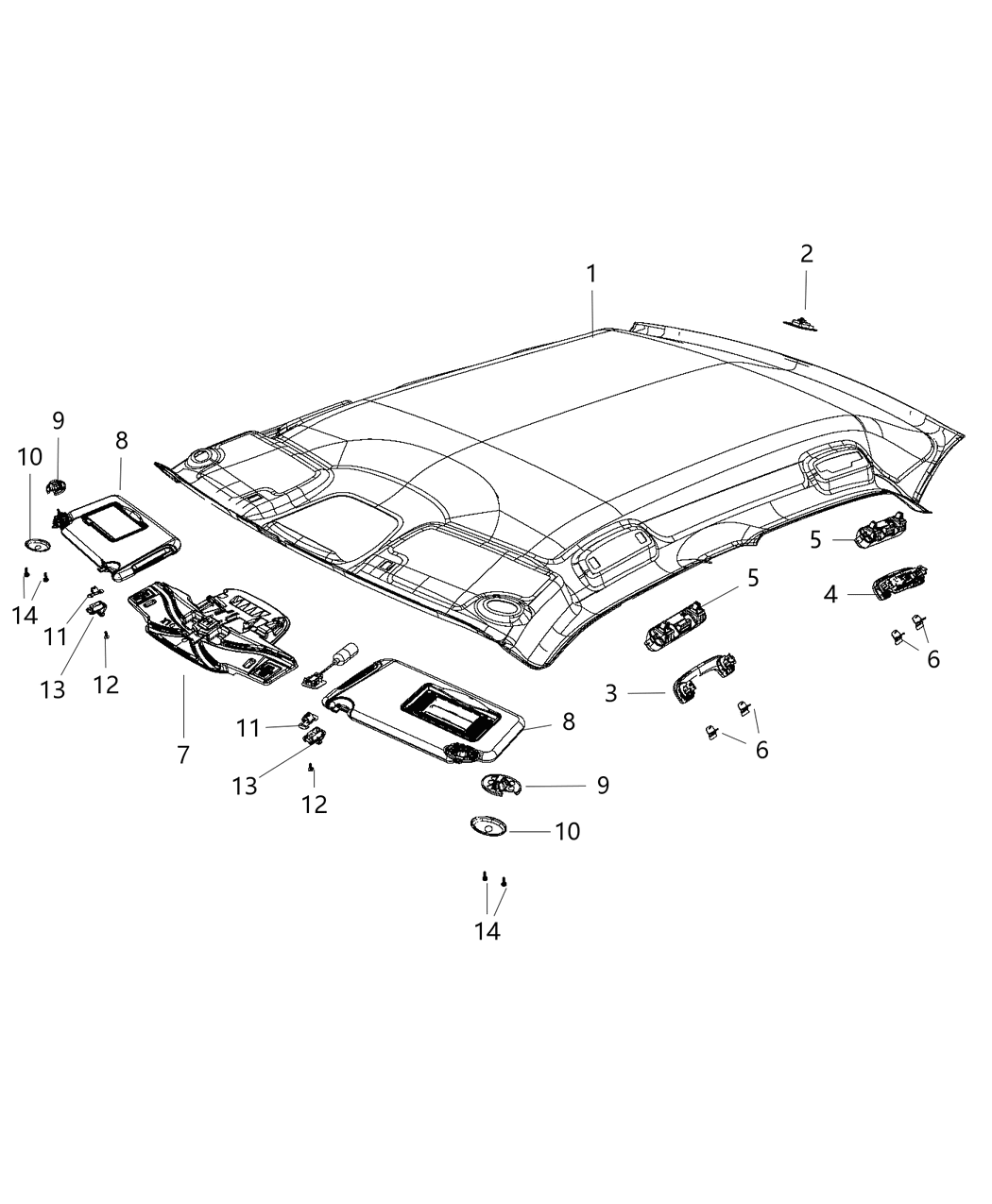 Mopar 6GD65ML2AE Headliner