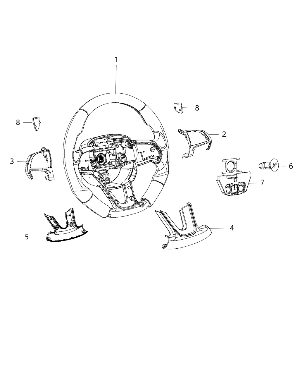 Mopar 5RB82XSAAA Bezel-Steering Wheel