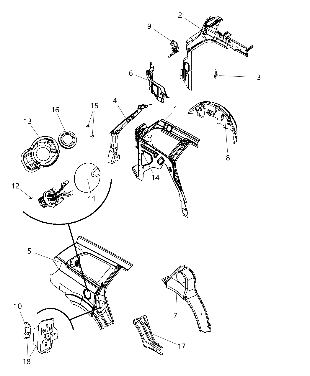 Mopar 5067906AD Panel-WHEELHOUSE Inner