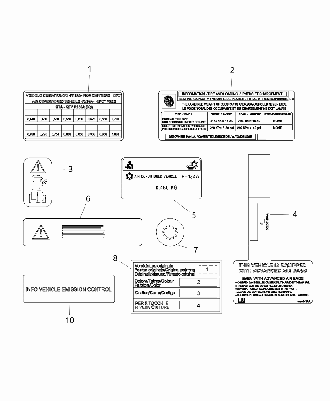 Mopar 68348172AA Label-VECI Label