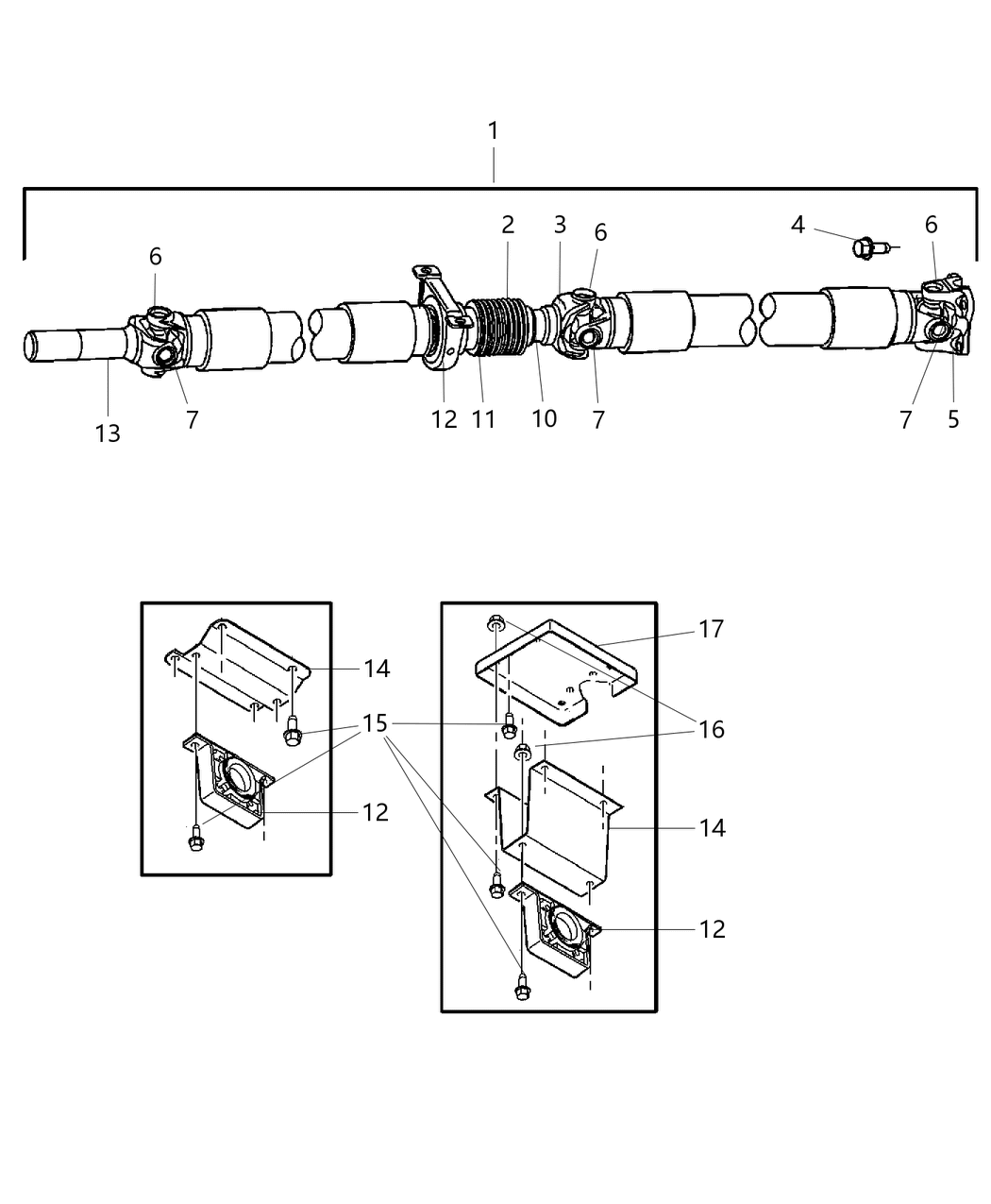 Mopar 52105717AA Bracket-Drive Shaft Center Bearing