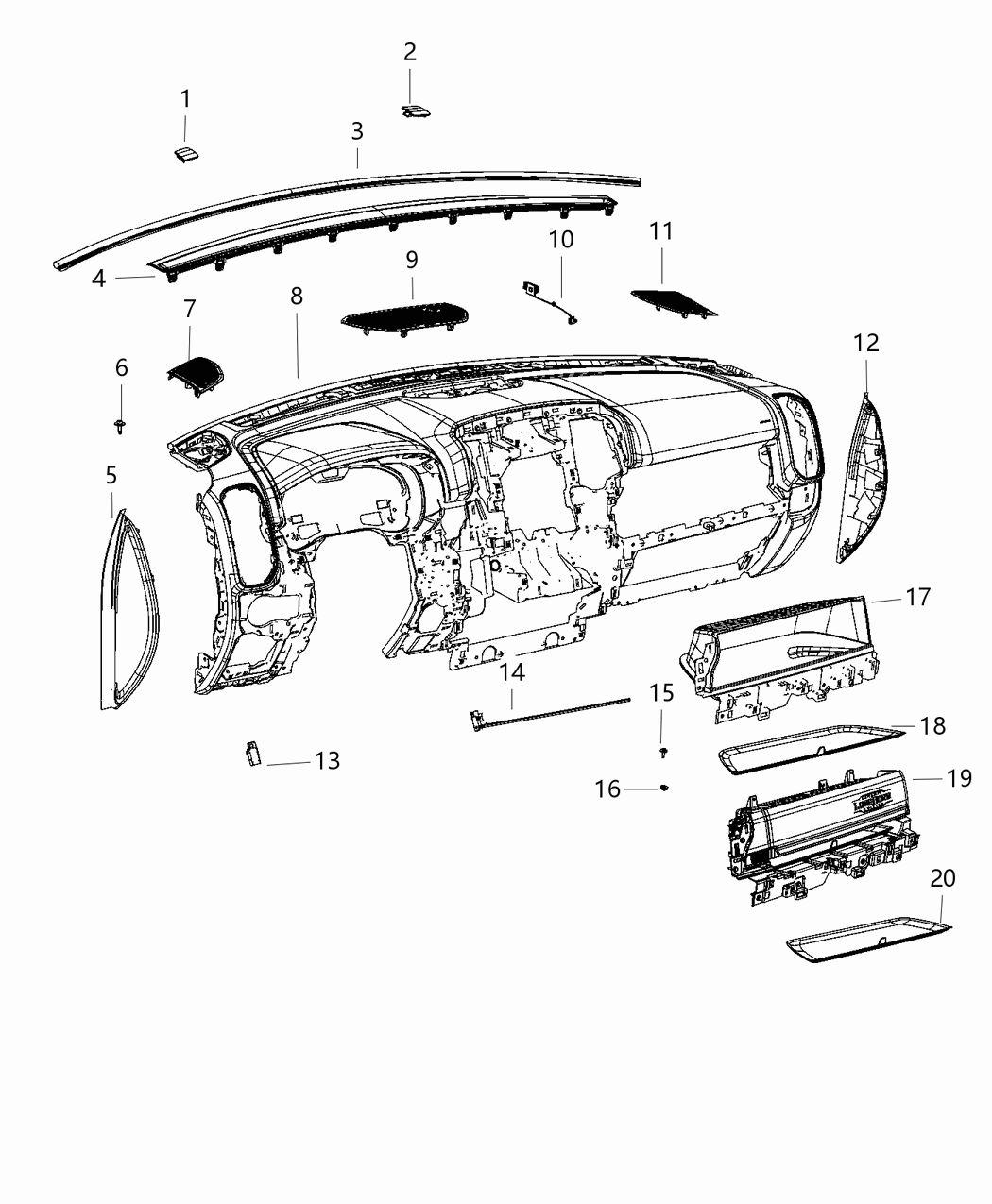 Mopar 6WN50TU6AA INSTRUMEN-Base Panel