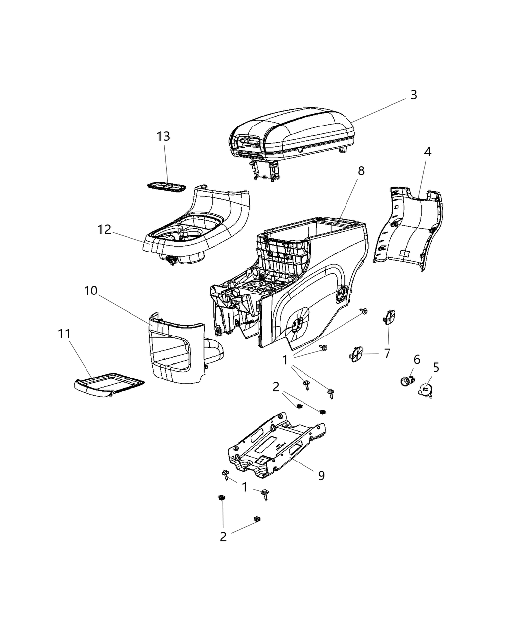 Mopar 1YU74LA8AC Armrest-Console