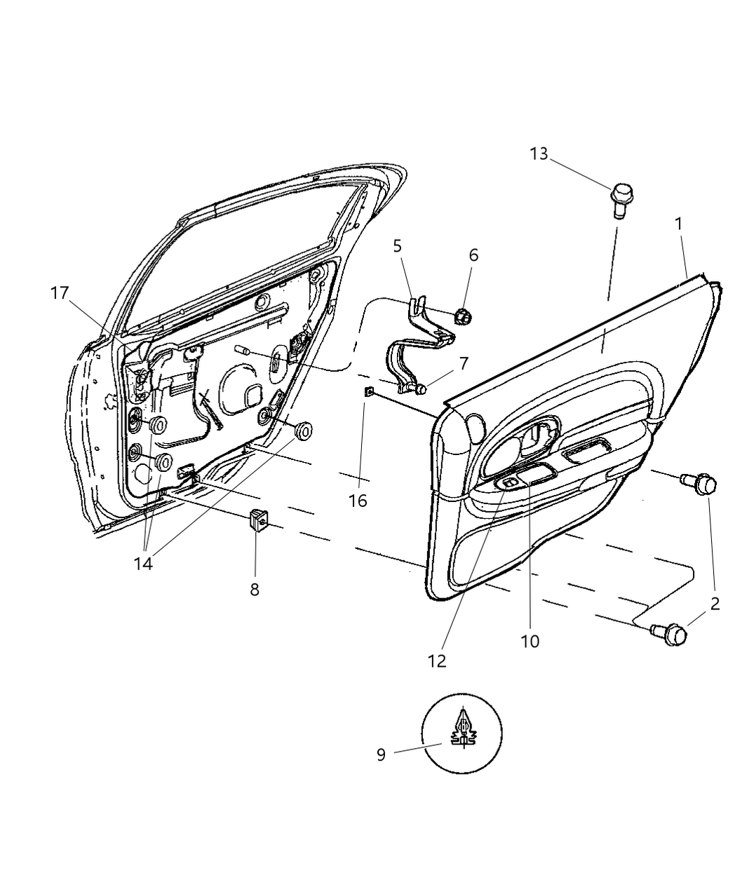 Mopar LR051T5DC Panel-Rear Door Trim