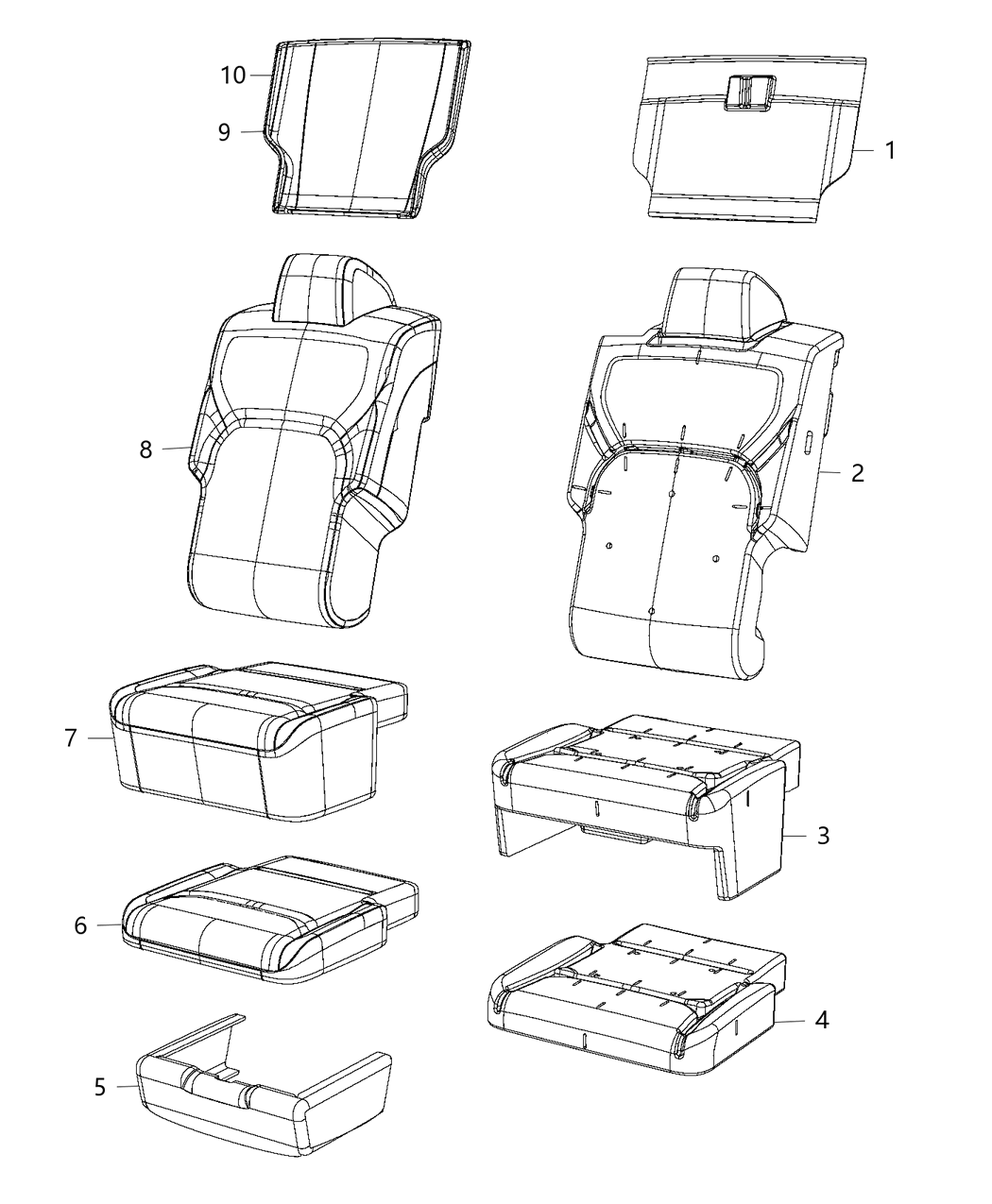 Mopar 6RF29BD3AC Front Seat Back Cover