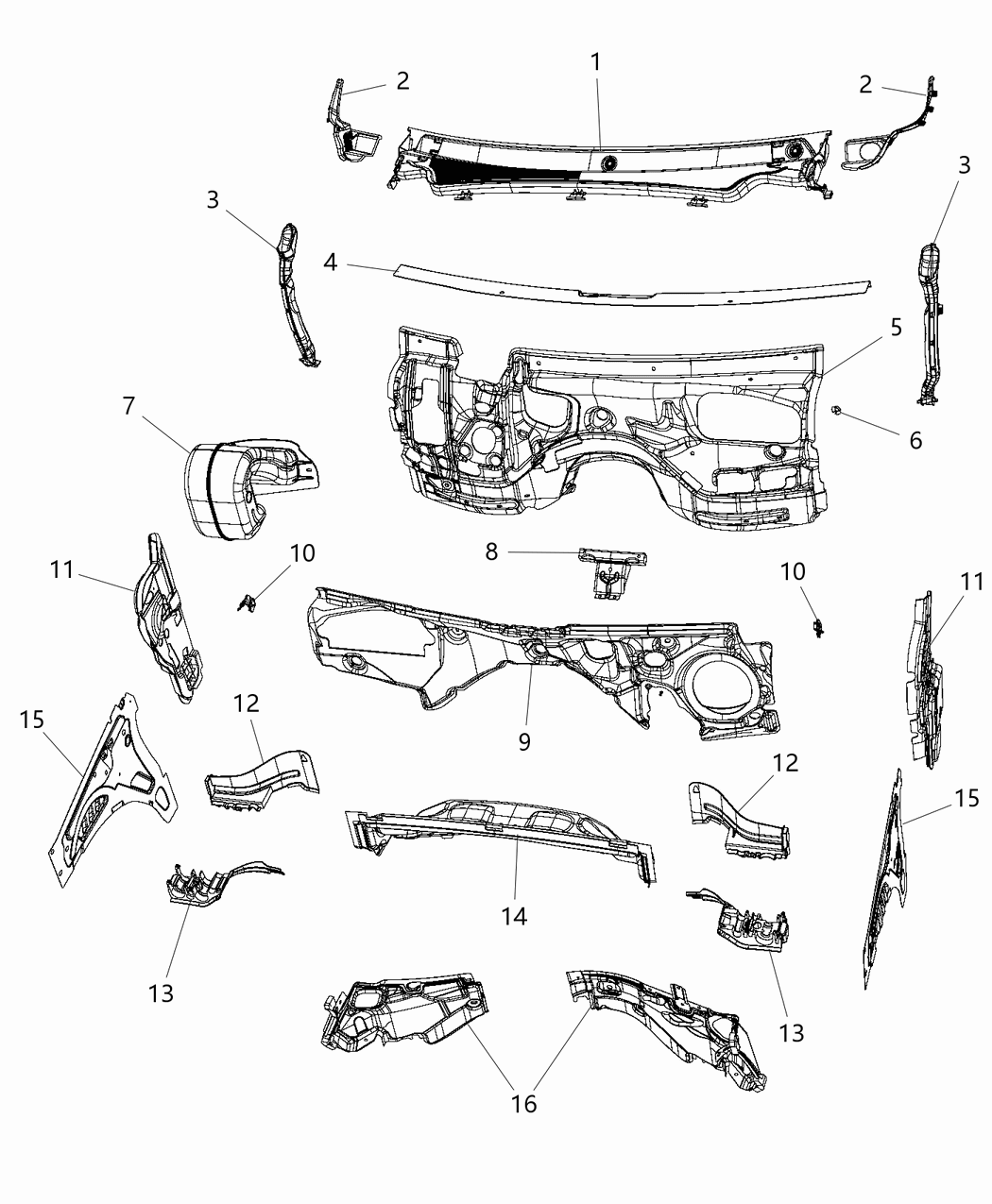 Mopar 5058934AD SILENCER-PLENUM And Dash Panel