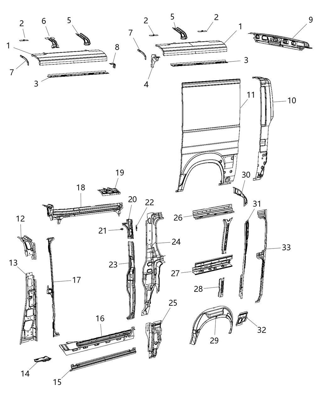 Mopar 68225306AB Track-Sliding Door