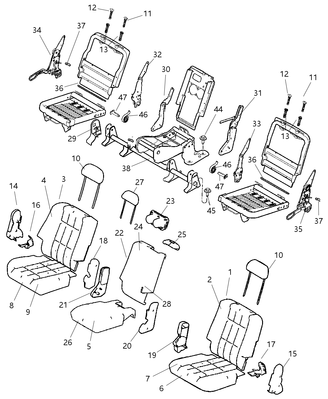 Mopar 1LL561J1AA Seat Back-Rear