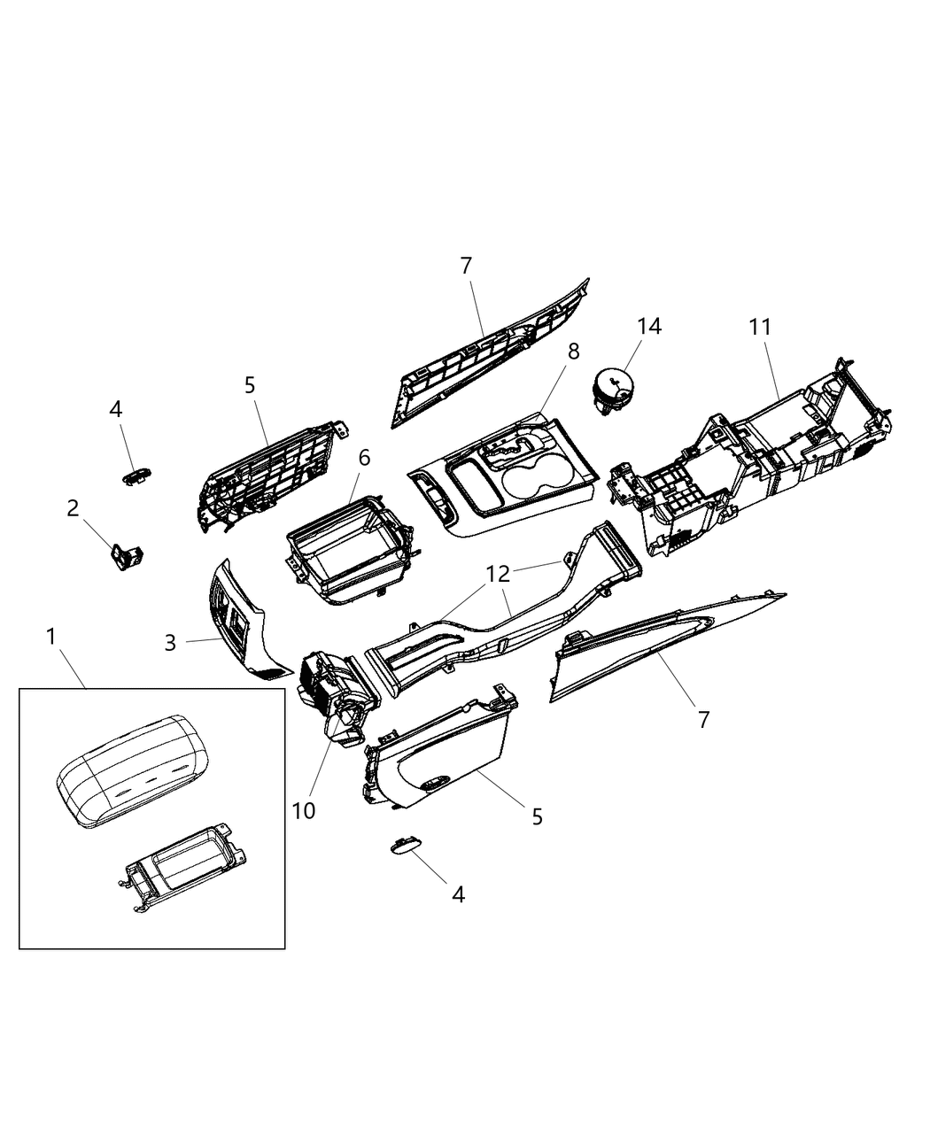 Mopar 68103675AA CUPHOLDER-Console