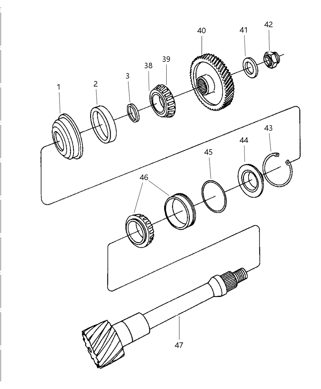 Mopar 4504042 Cone, T/Shaft Gear Bearing (Timken # Lo 501349)