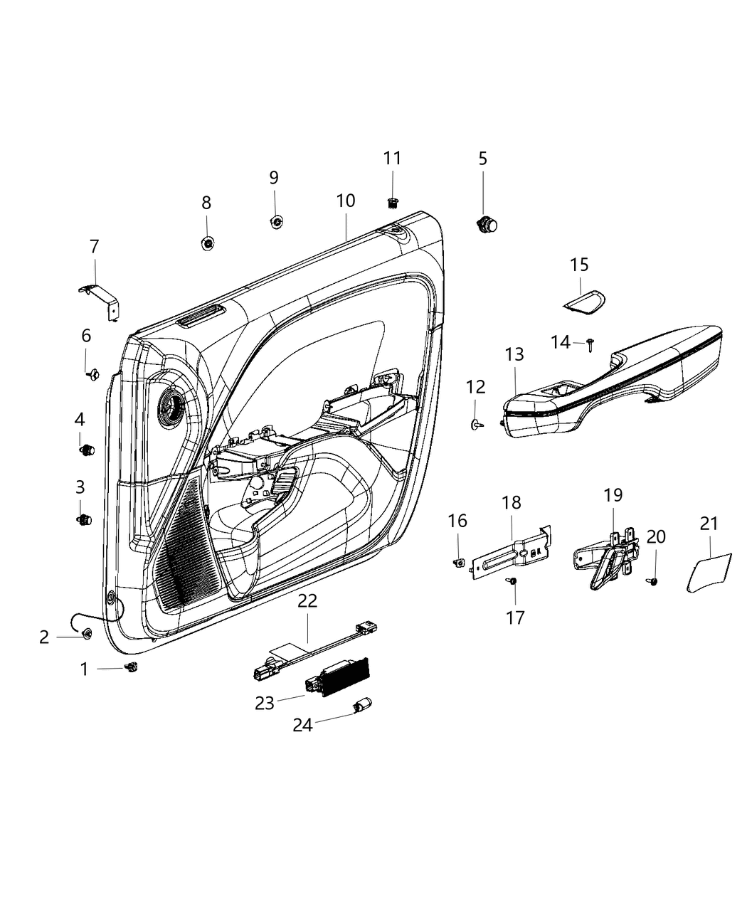 Mopar 5LE441VXAC Front Door Trim Armrest