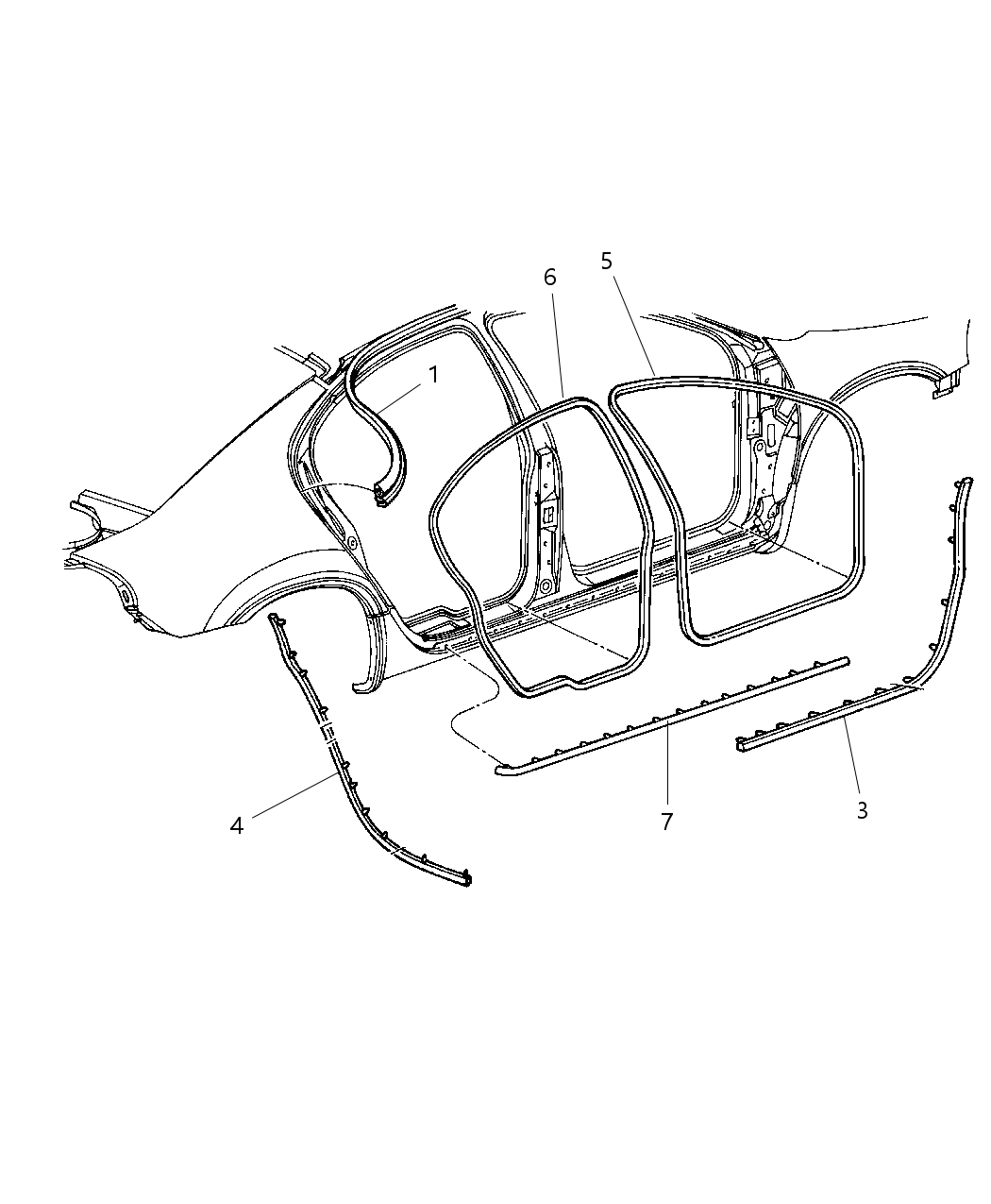 Mopar TE73LAZAD WEATHERSTRIP-Front Door Opening