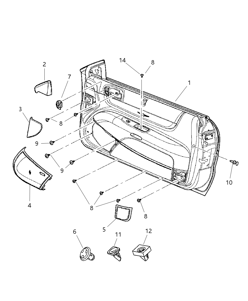 Mopar RU221T5AI Panel-Door Trim Front