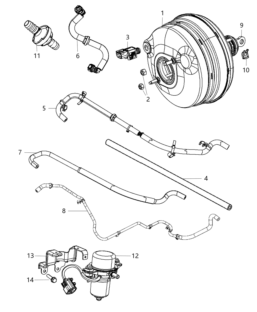 Mopar 4581759AA Hose-Brake Booster Vacuum