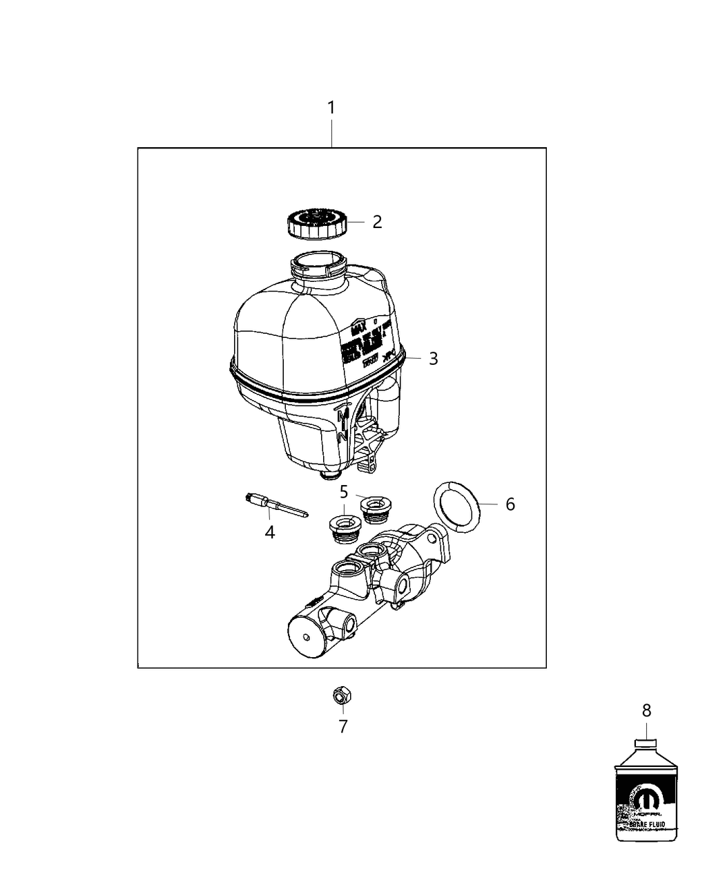 Mopar 68054878AB Reservoir-Brake Master Cylinder