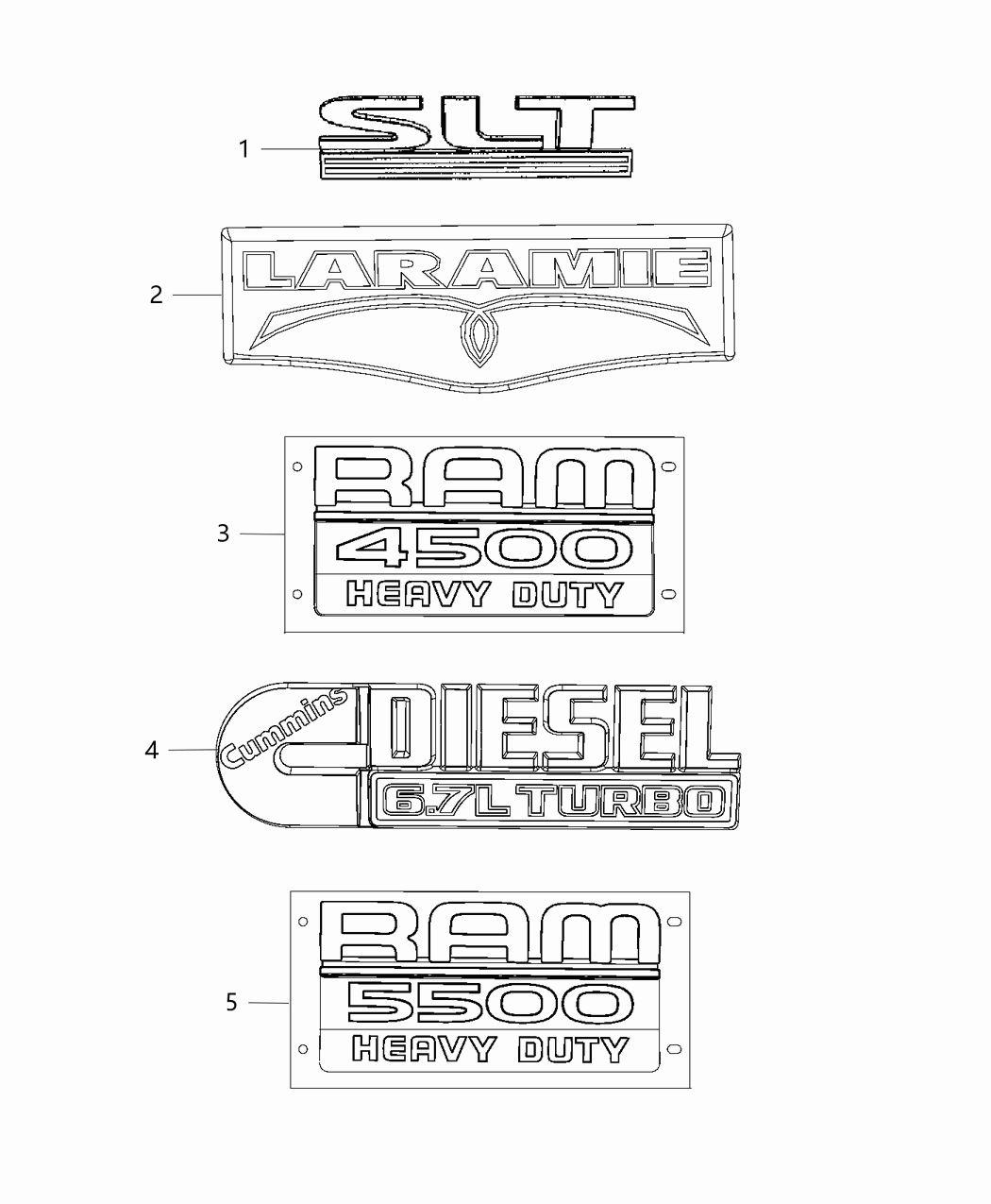 Mopar 68139450AA NAMEPLATE-Door