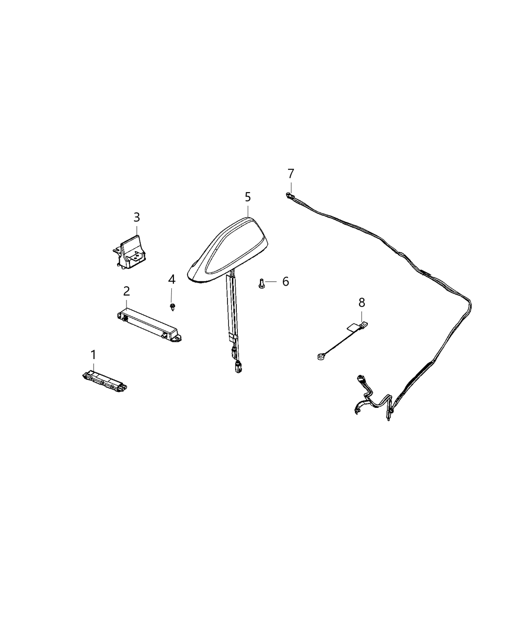 Mopar 6ZZ66JWDAA ANTENNA-BASE CABLE AND BRACKET