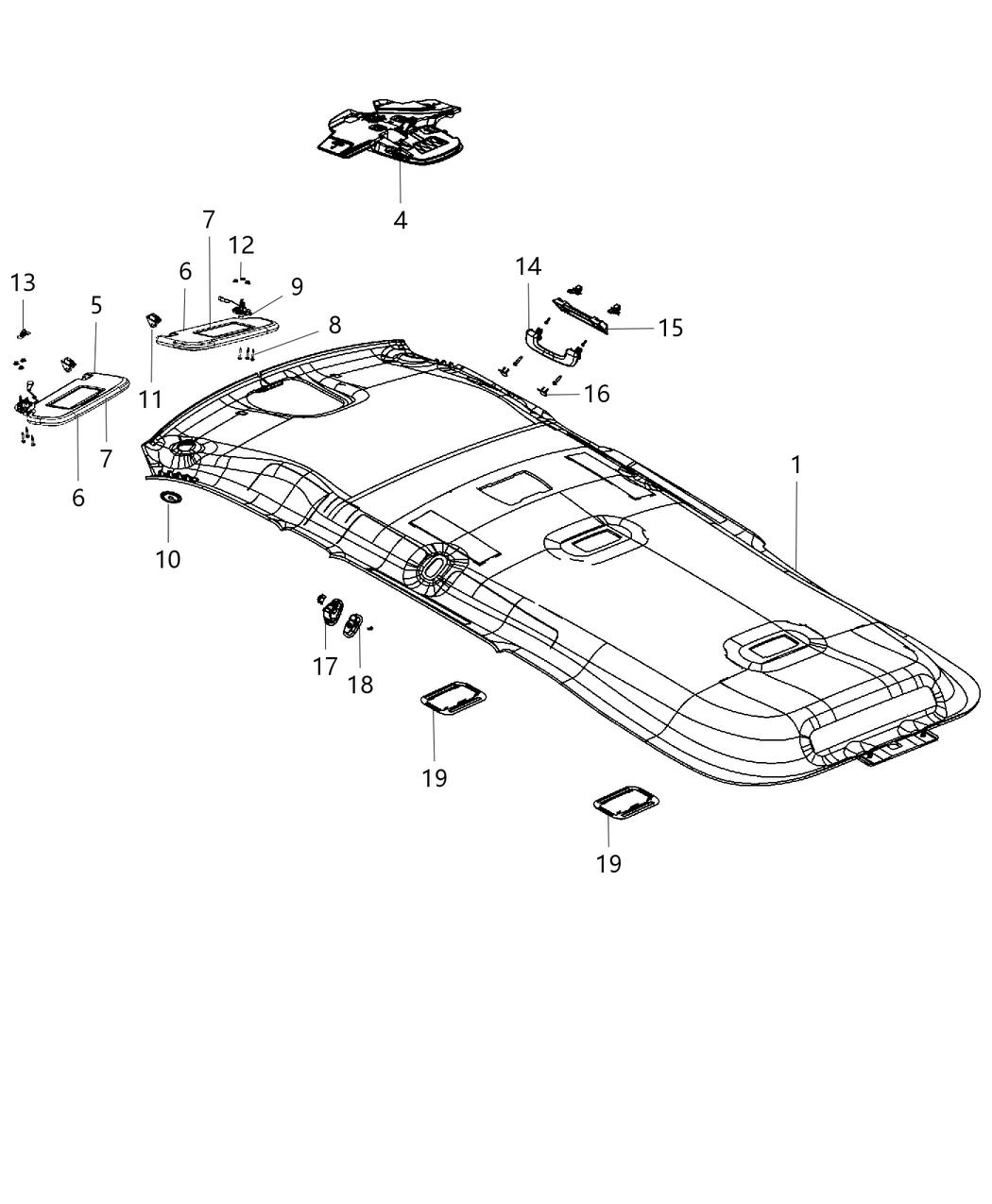 Mopar 6GC95DX9AA Headliner