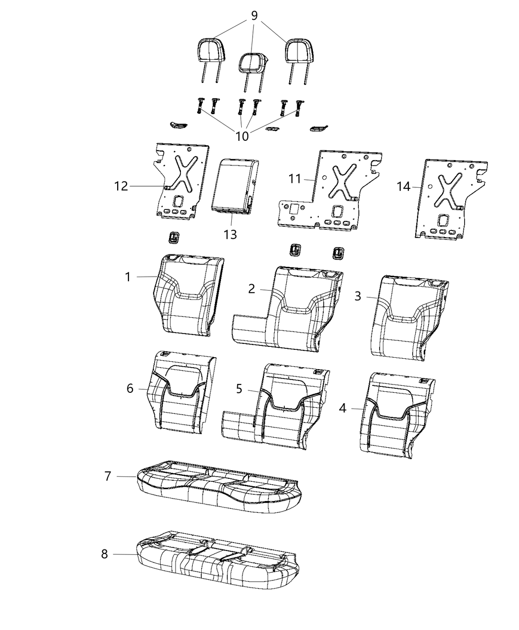 Mopar 5ZD23LXHAA Rear Seat Back Cover