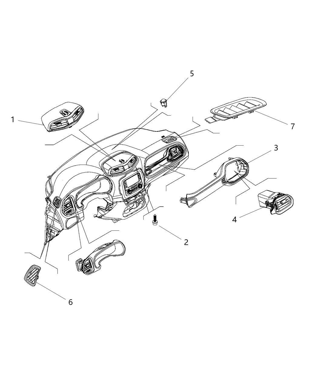 Mopar 5UV82U3BAA Outlet-Air Conditioning & Heater