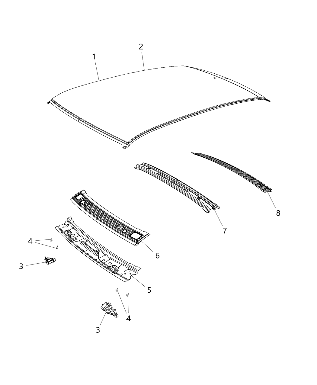 Mopar 5112800AH Header-Roof Rear