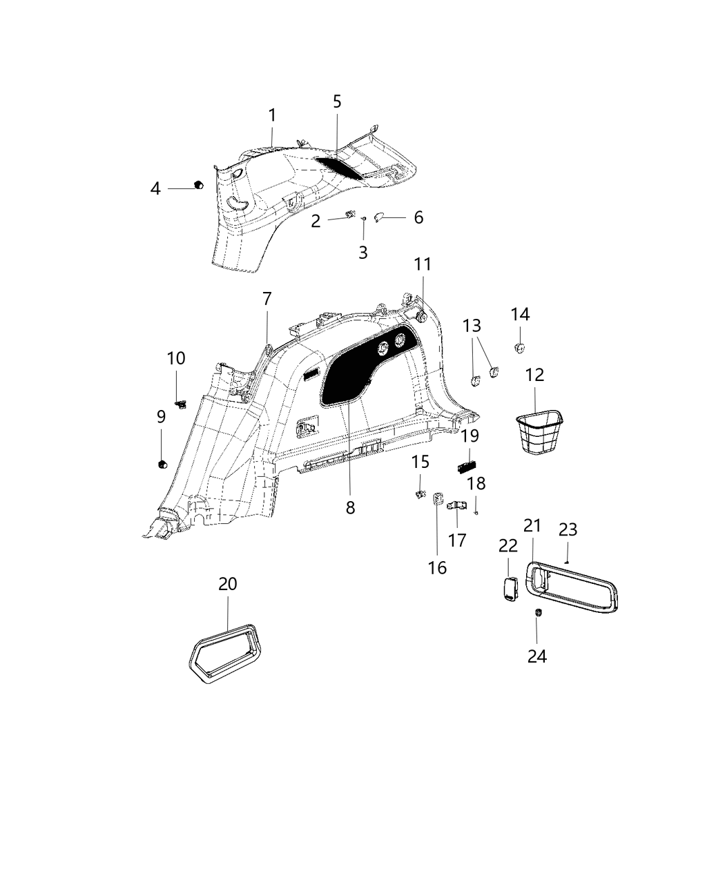 Mopar 1VR941C5AG Panel-Quarter Trim