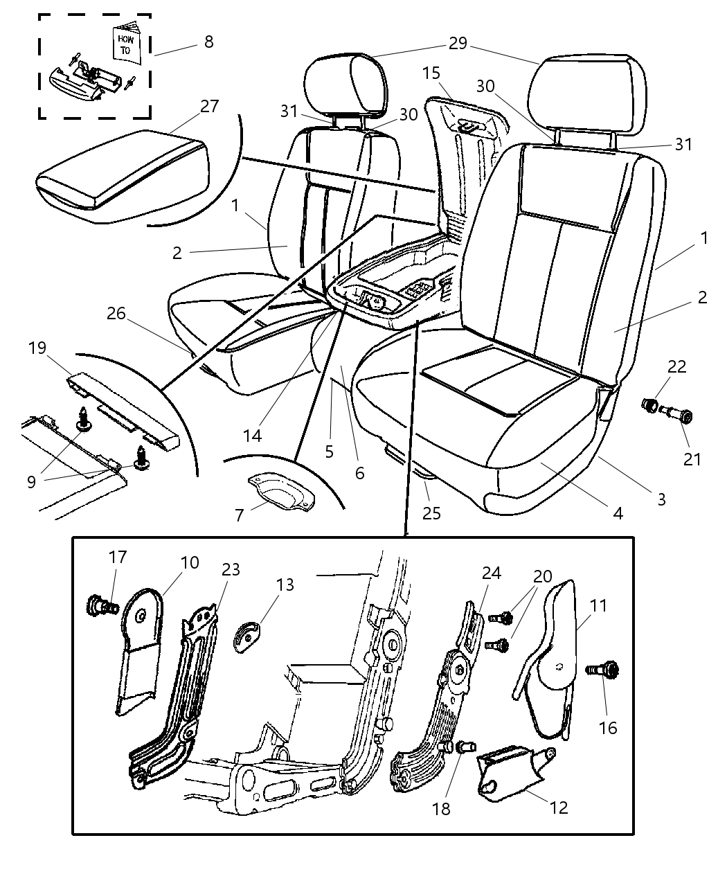 Mopar 1EB601D5AA Cover-Front Seat