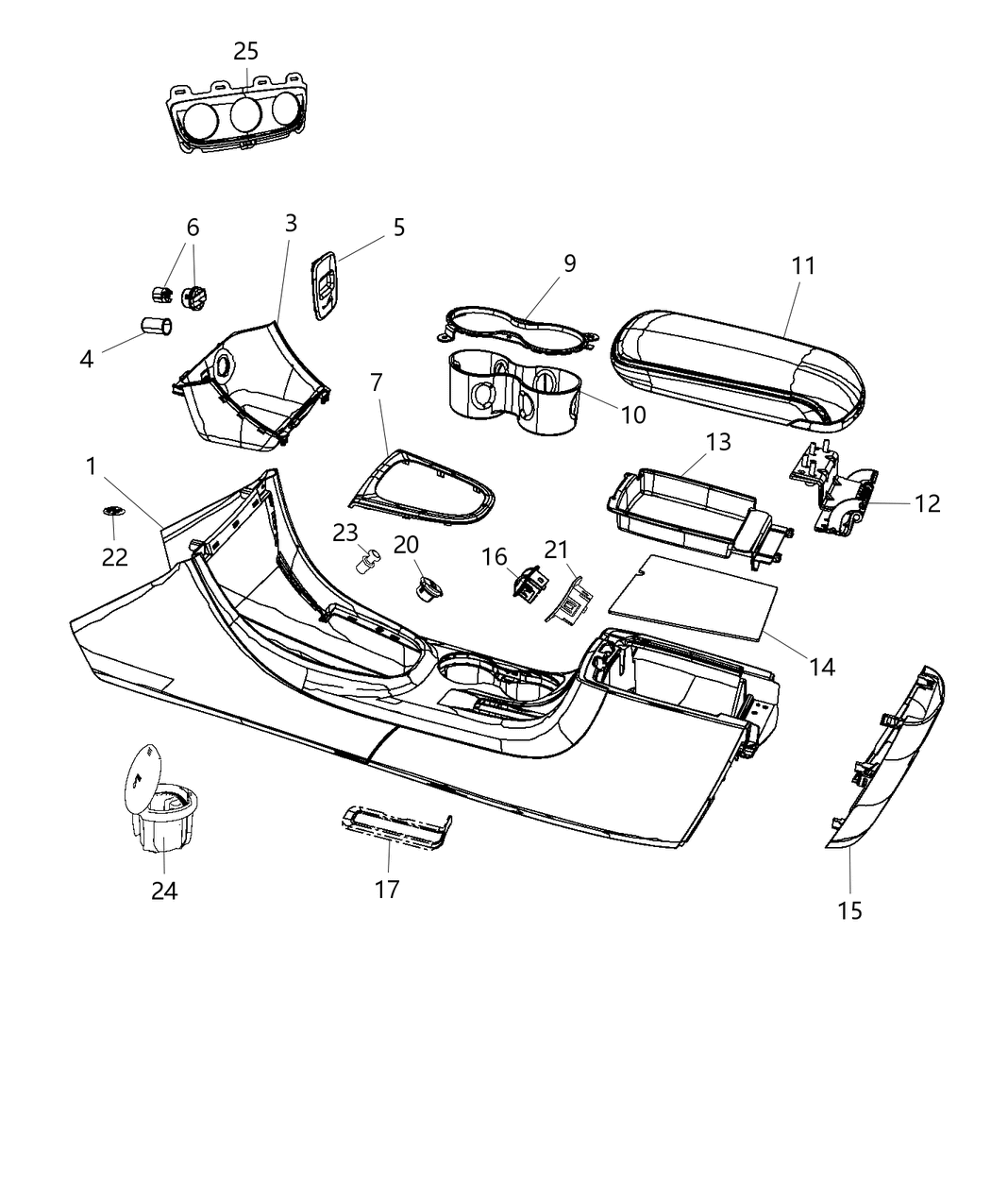 Mopar 5PS91DX9AA Console ARMREST