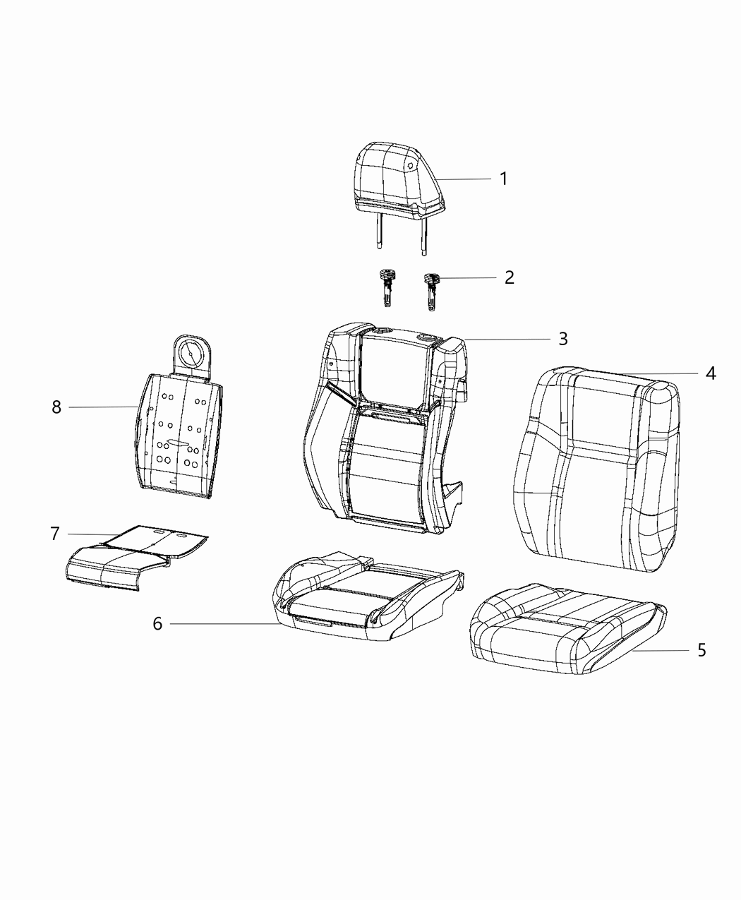 Mopar 5XZ46LV5AA HEADREST-Front