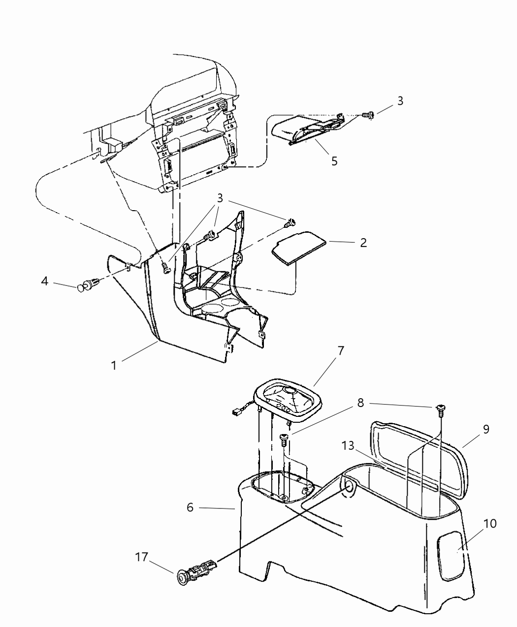 Mopar PP56RJL Console Floor