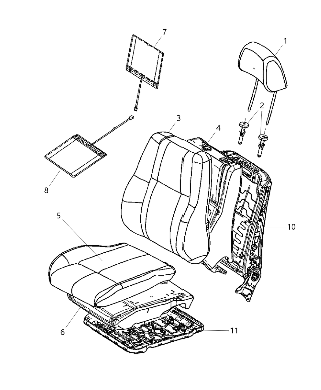 Mopar 5PR86LC5AA HEADREAT-Active Head RESTRAINTS