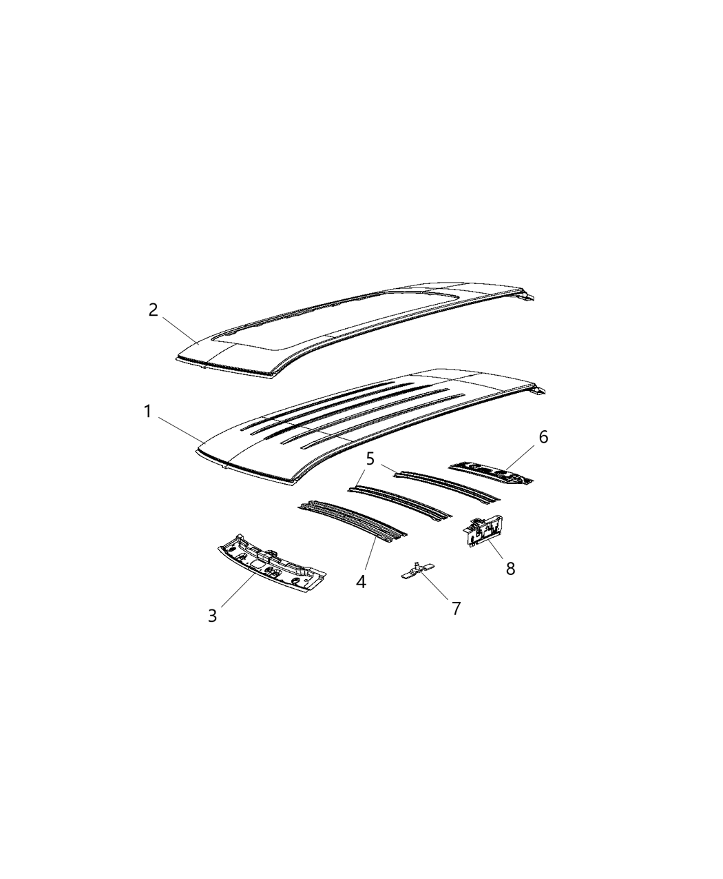 Mopar 68243965AA Reinforce-Roof Panel