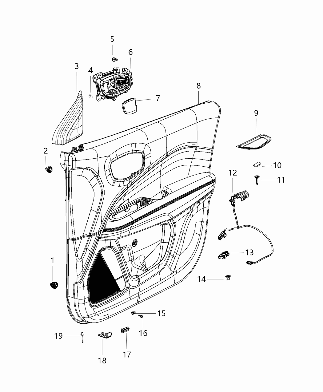 Mopar 5VM21XS4AH Front Door Trim