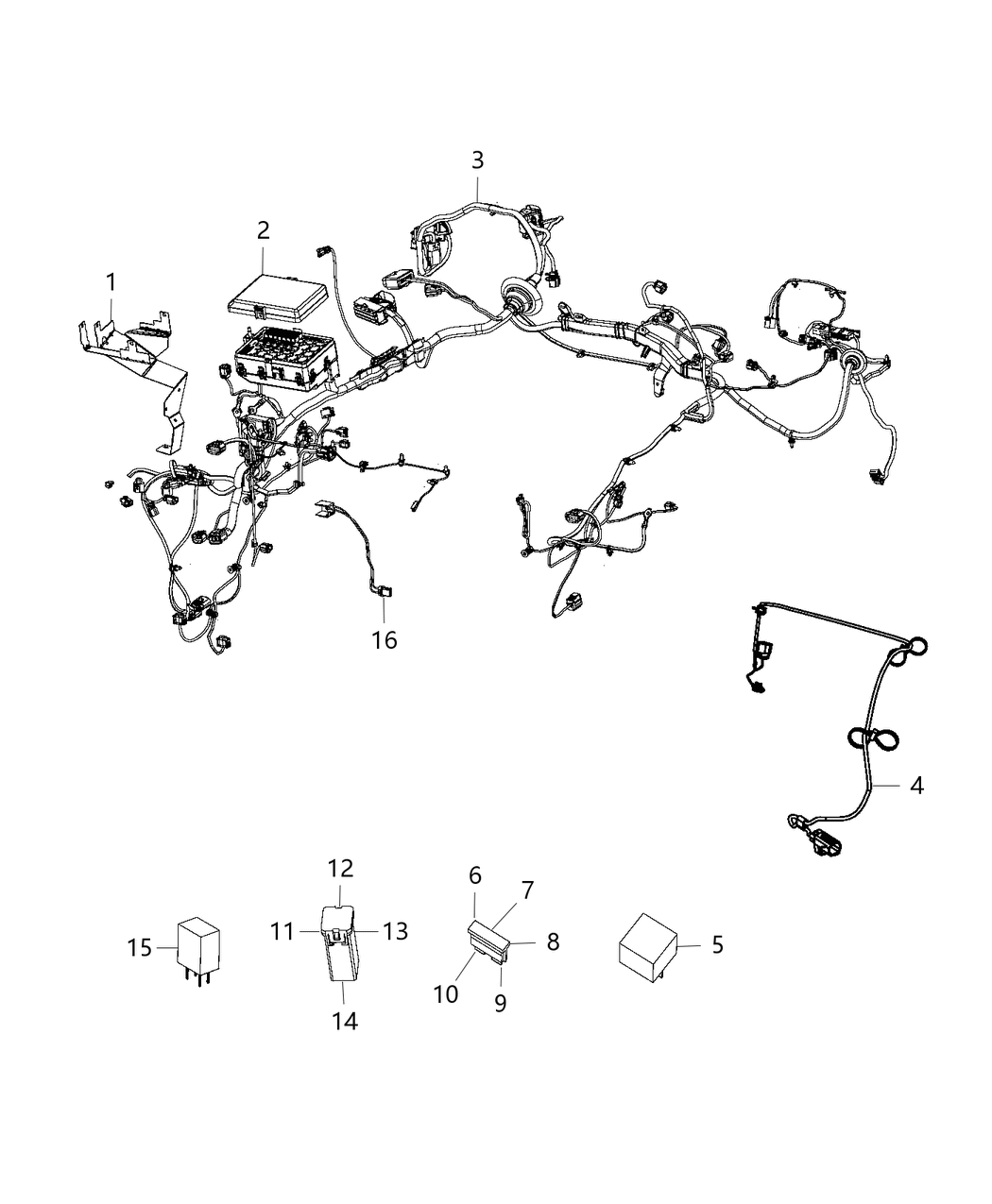 Mopar 68164206AB Wiring-HEADLAMP To Dash