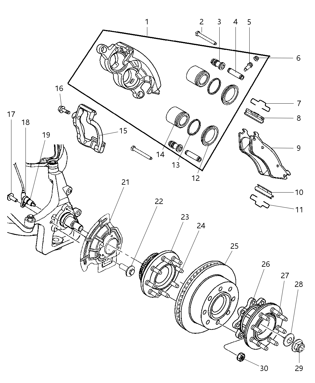 Mopar 5015228AA Front Hub Assembly