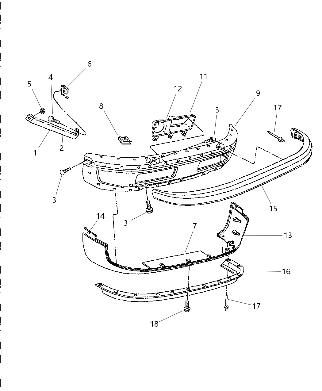 Mopar 55076787 Shield-Sight UNPAINTED W/FOG Lamp