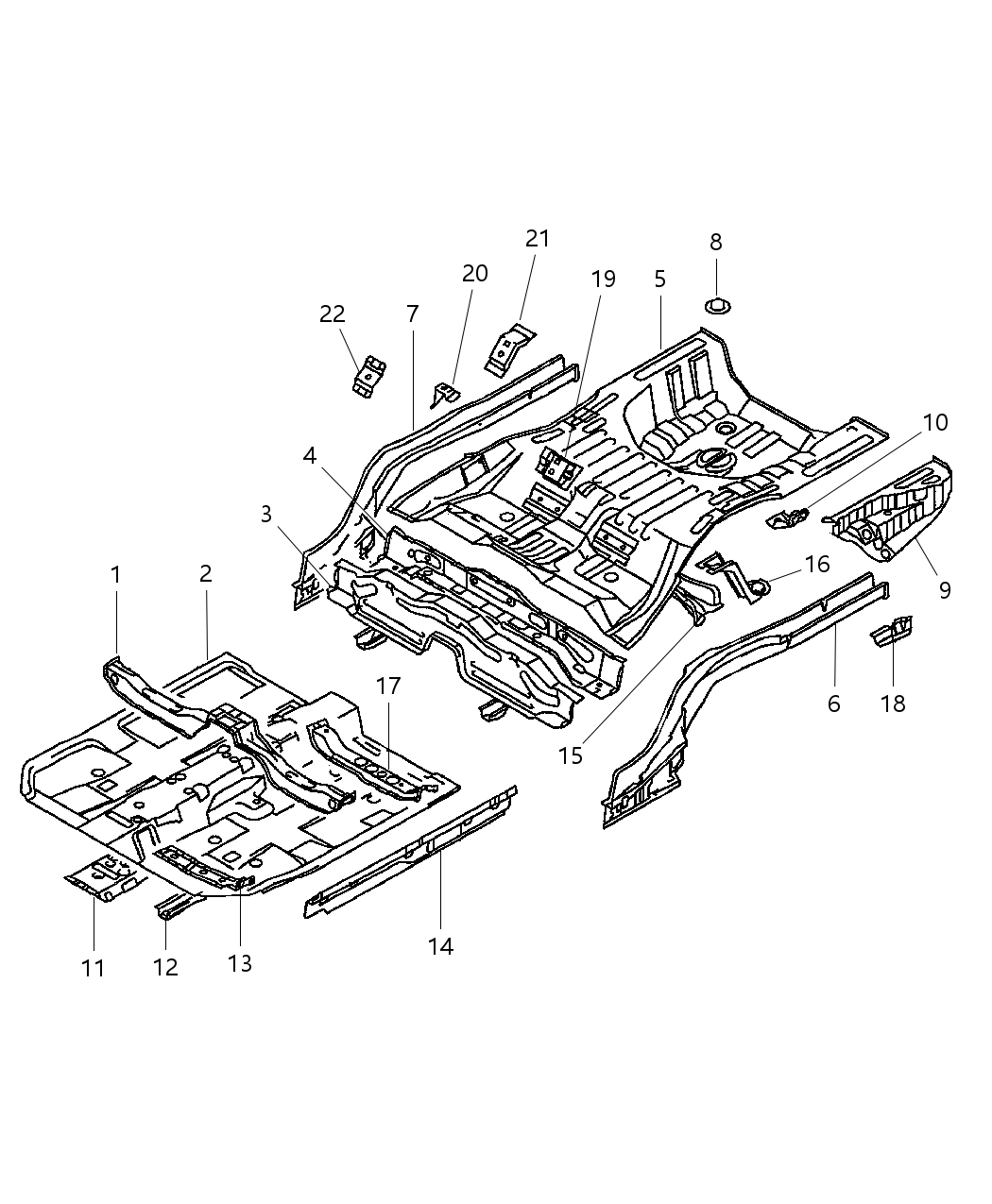 Mopar MB959386 Sidemember Floor