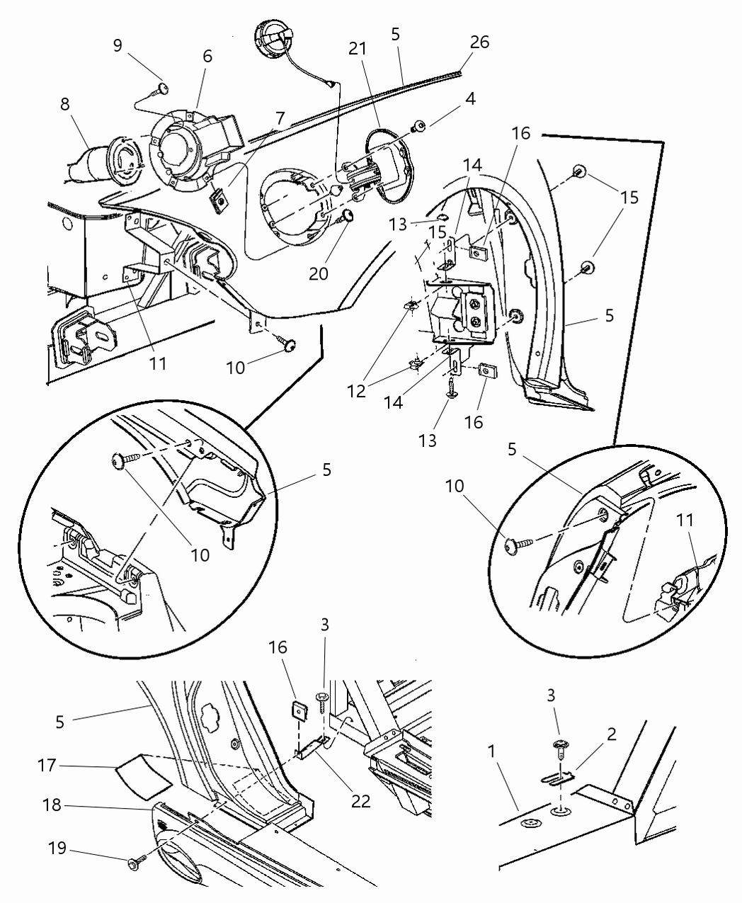 Mopar 5029488AA SHIM-Quarter Panel