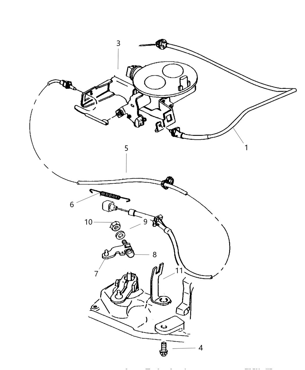 Mopar 53032665AA Cable-Throttle Valve