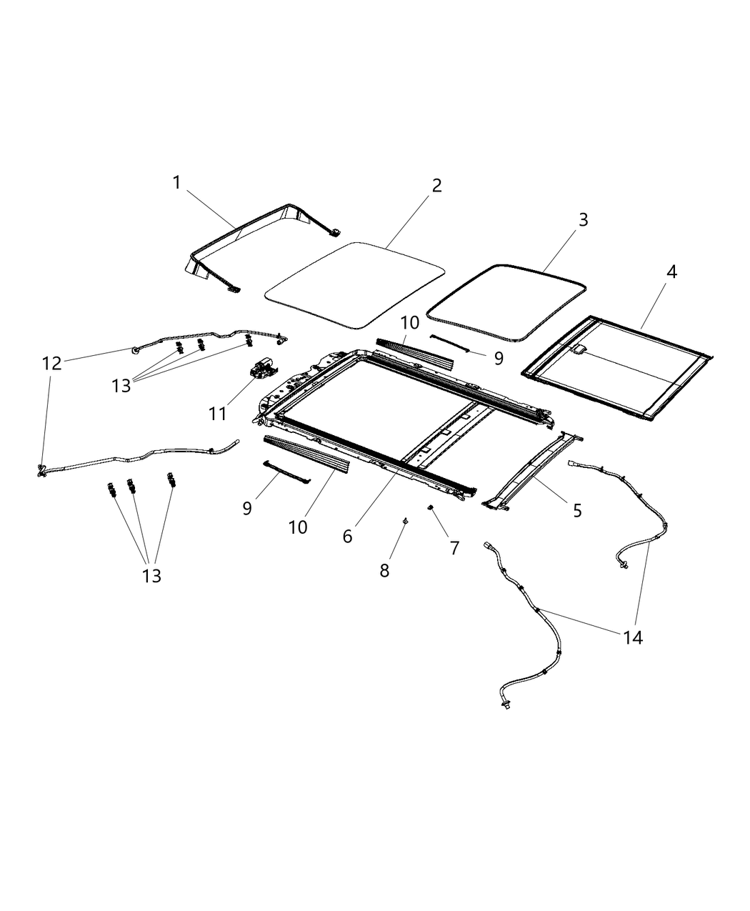 Mopar 68082478AA Dual Lock-SUNROOF Frame