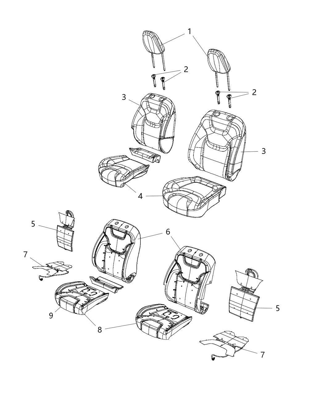 Mopar 5SK73DW1AA HEADREST-HEADREST