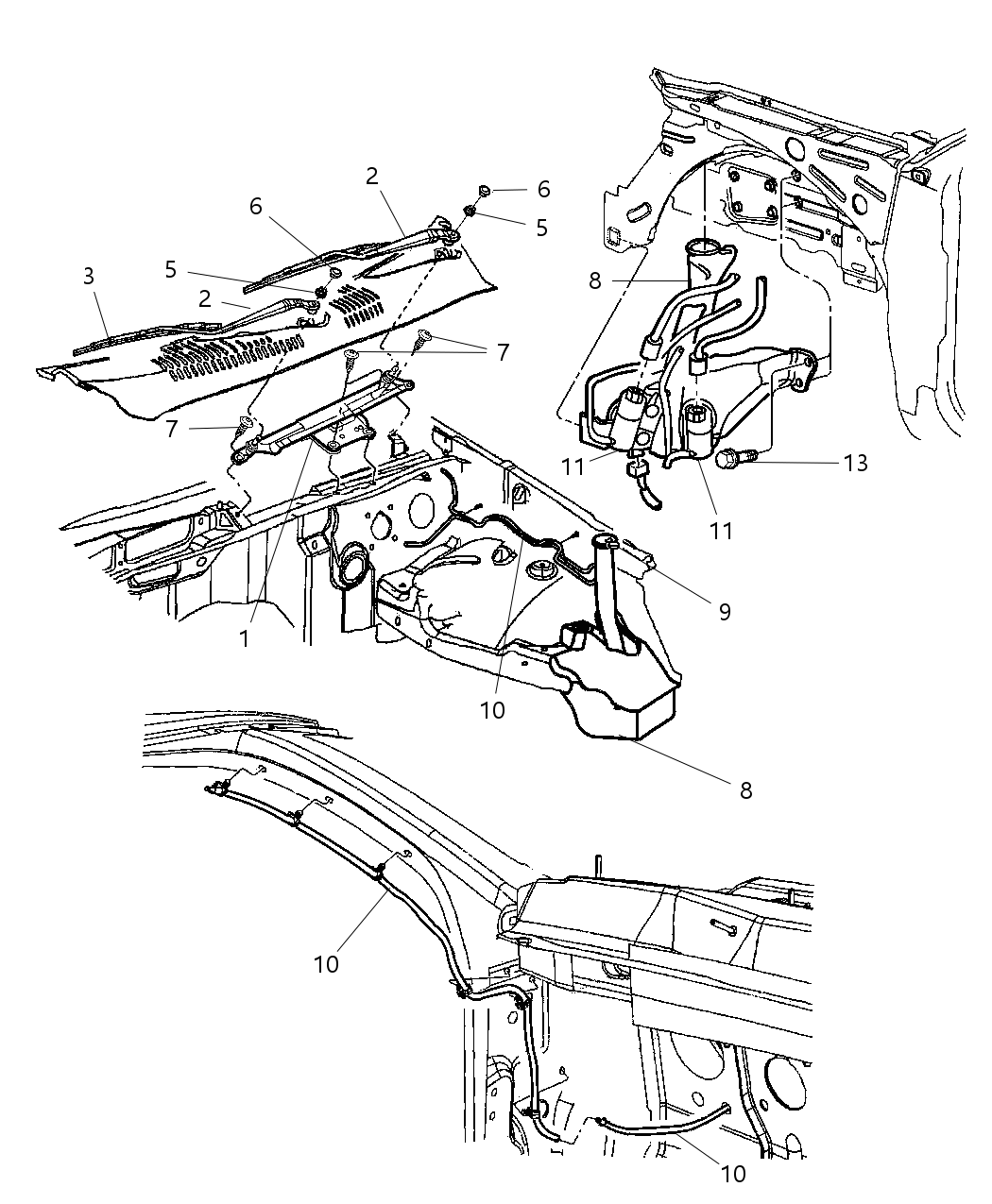 Mopar 55157373AA Clip-Hood Washer Hose