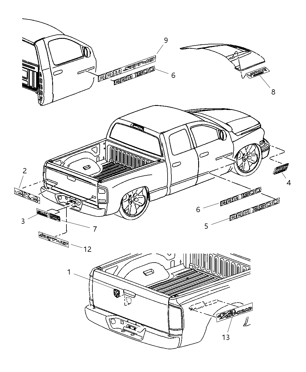 Mopar 82208349 Decal Kit-TAILGATE