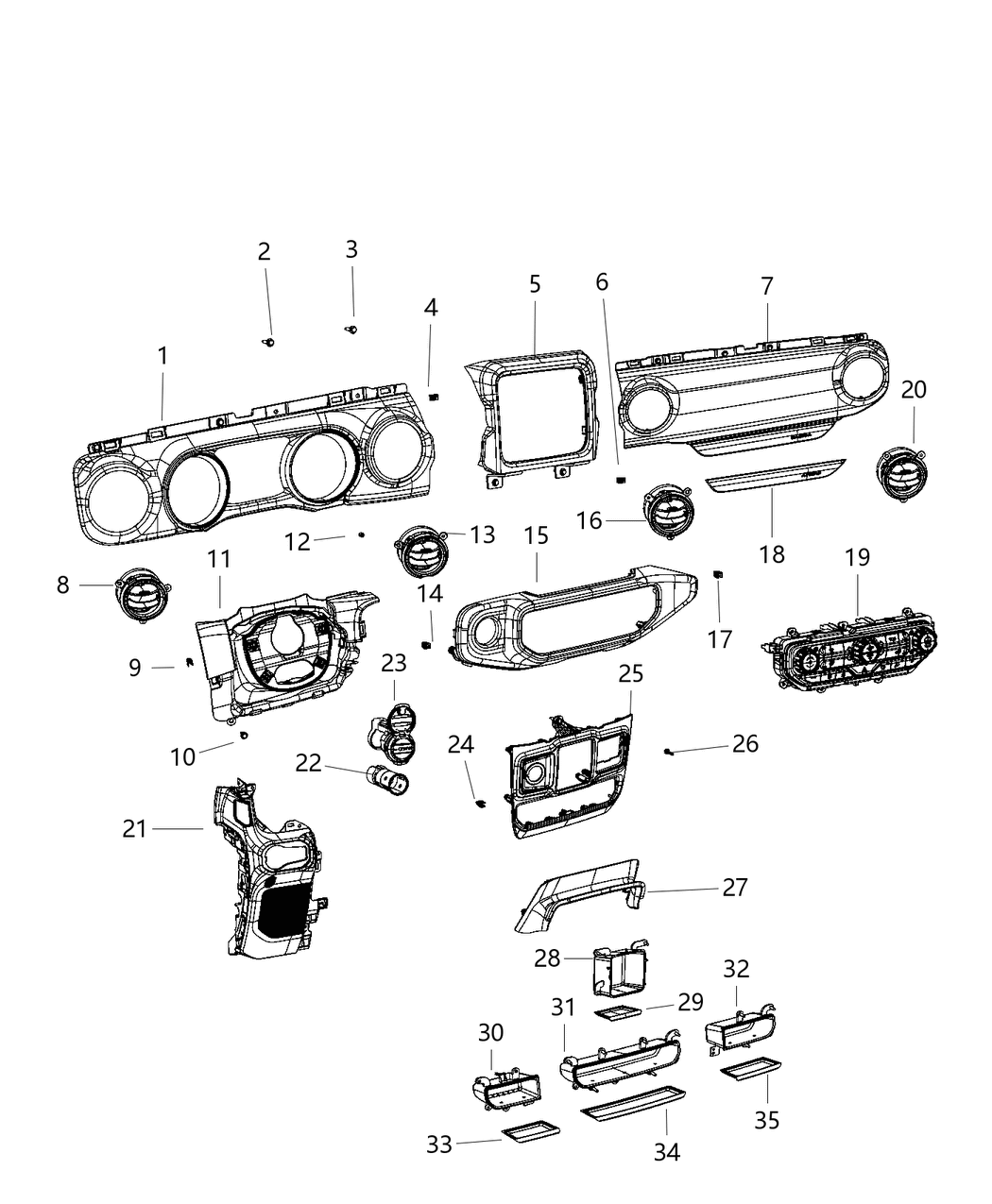 Mopar 7BU65DX9AA Center Stack Upper