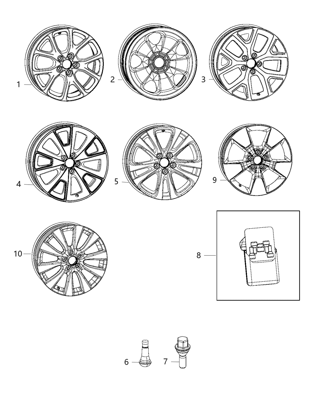 Mopar 5ZV01AAAAA Rear Passenger Wheel / Rim