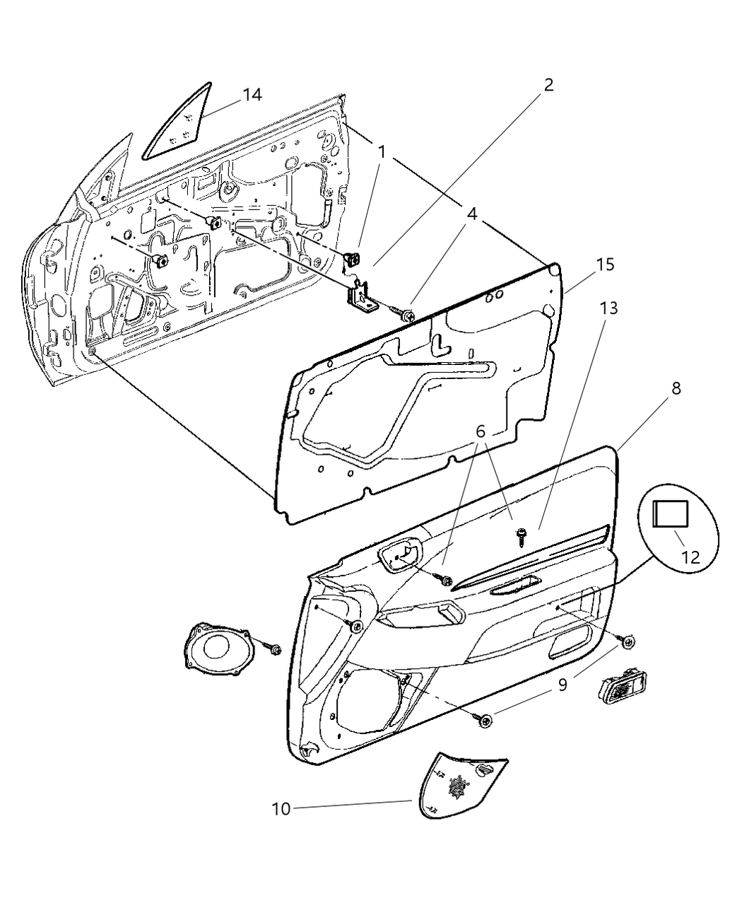 Mopar JK52SC8 Cup Front Door Trim Panel