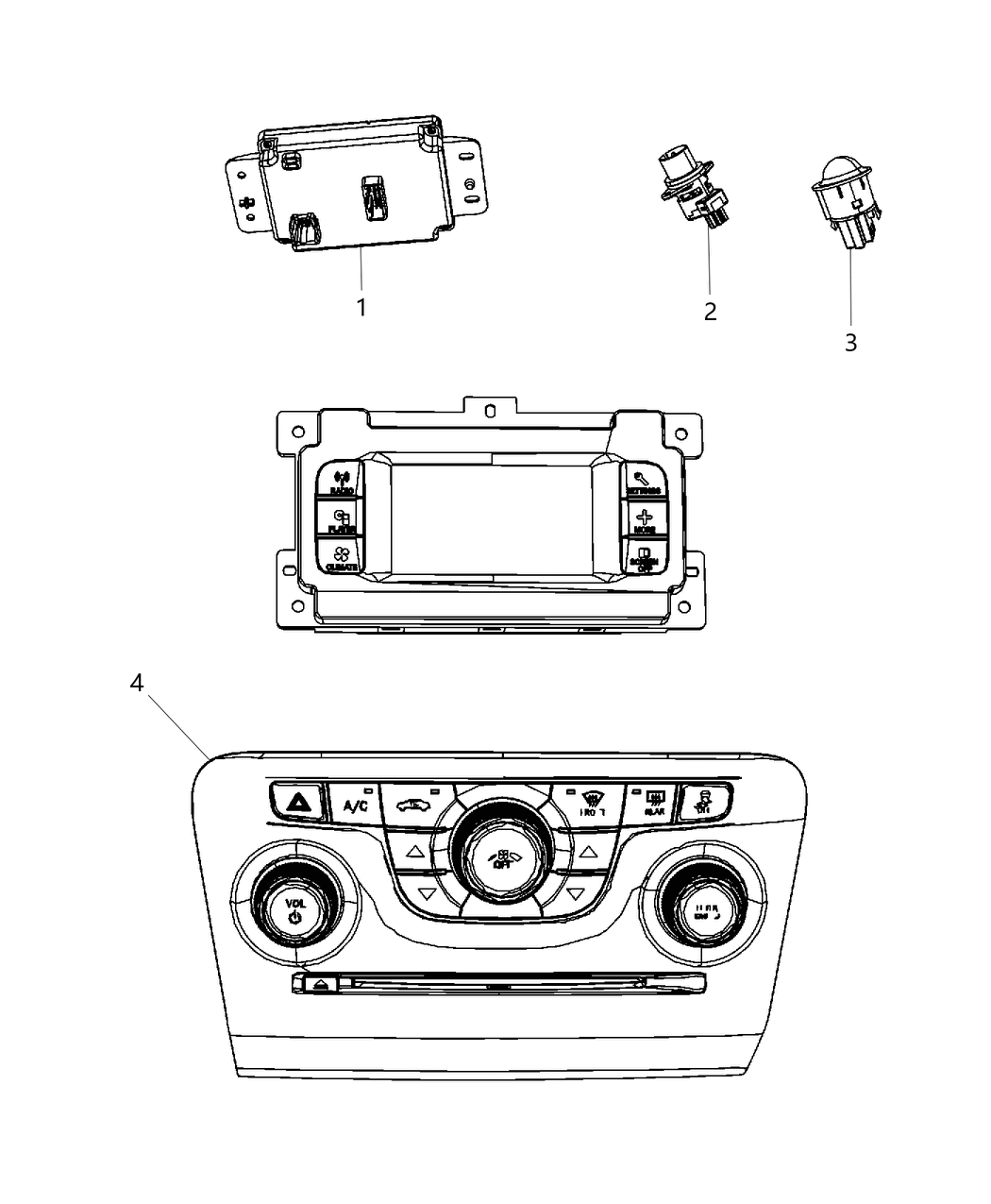 Mopar 56054876AA Stack-Vehicle Feature Controls