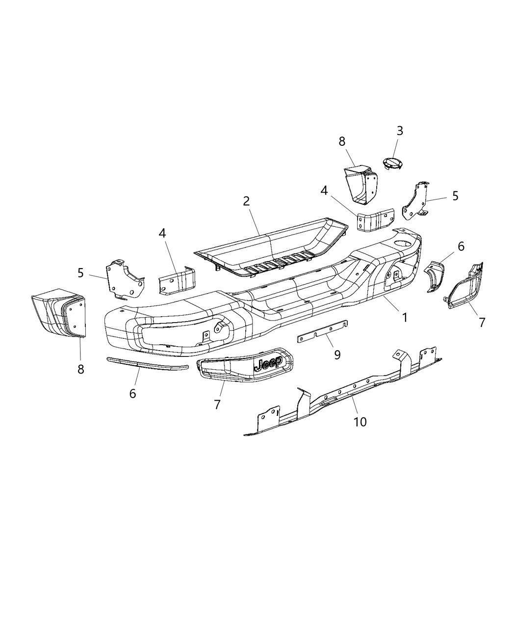 Mopar 68281581AA Bumper-Rear