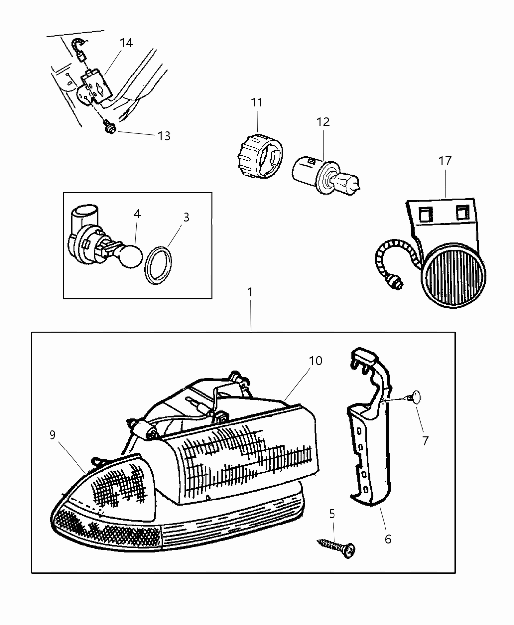 Mopar 55055110AE Lamp Headlamp Park And Turn